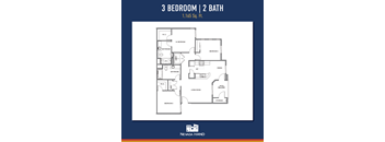 three bedroom floorplan